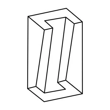 Optical illusion shape. Impossible object. Op art figure. Line design. Stock-Illustration