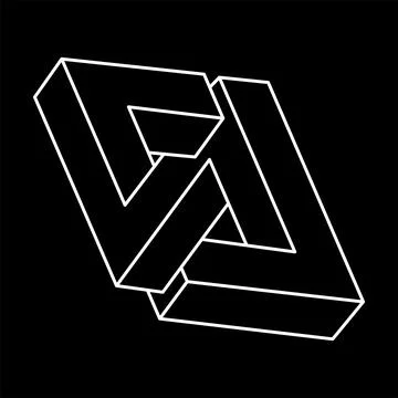 Optical illusion shape. Impossible object. Optical art. Geometric figure. Stock Illustration