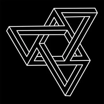 Optical illusion shape. Impossible object. Optical art figure. Geometry. Stock Illustration