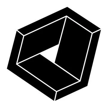 Optical illusion shape. Impossible object. Optical art. Geometric figure. Stock Illustration
