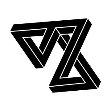 Optical illusion shape. Impossible object. Optical art figure. Geometry. Stock Illustration