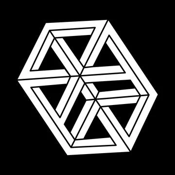 Optical illusion shape. Linear infinite object. Abstract eternal geometric Stock Illustration