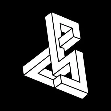 Optical illusion shape. Optical art object. Escher paradox. Impossible figures Stock Illustration