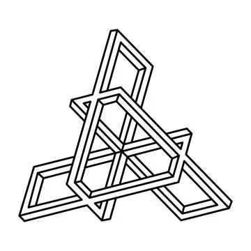 Optical illusion shape, triangle, geometric element, vector illustration. Stock Illustration