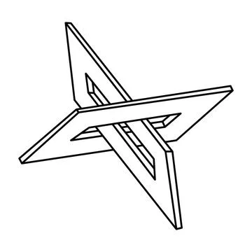 Optical illusion shape, unreal geometric object vector. Impossible figure. Illustrazione stock