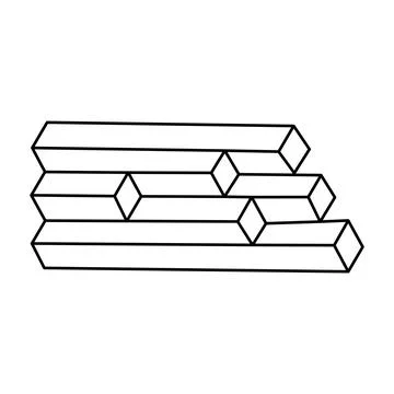 Optical illusion shape, unreal geometric object vector. Impossible figure. Stock Illustration