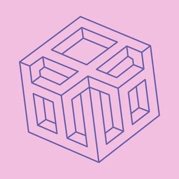 Optical illusion shape, unreal geometric objects vector. Logo. Optical art. Stock Illustration