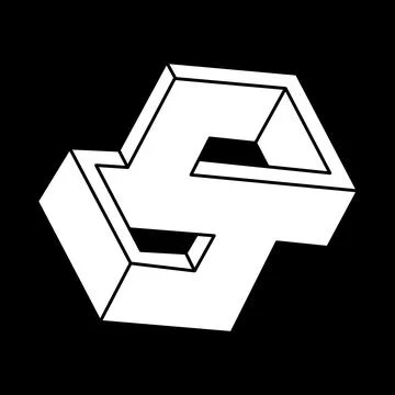 Optical illusion shapes. Geometry. Escher style. Impossible objects. Optical art イラスト素材