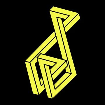 Optical illusion shapes. Geometry. Escher paradox. Optical art object イラスト素材