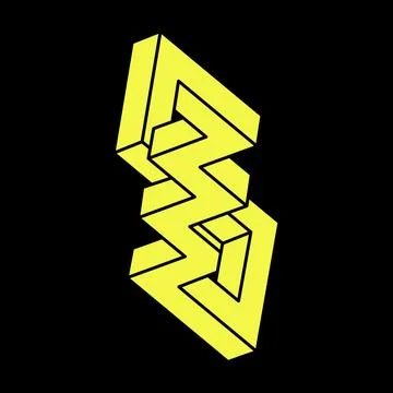 Optical illusion shapes. Geometry Optical art object. Escher style. Impossible Stock Illustration