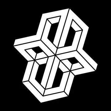 Optical illusion shapes. Impossible figures. Escher style. Sacred geometry Stock Illustration