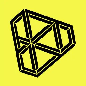 Optical illusion shapes. Impossible object. 3d illustration. Geometric figures. Stock Illustration