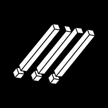 Optical illusion shapes. Impossible object. Optical art figure. Escher paradox. Illustrazione stock