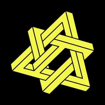 Optical illusion shapes. Impossible object. 3d illustration. Geometric figure Stock Illustration