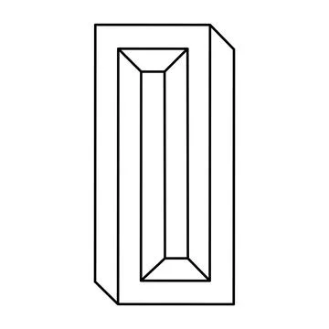 Optical illusion shapes. Impossible objects. Op art. Geometric figures. Stock Illustration