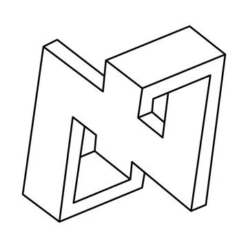 Optical illusion shapes. Impossible objects. Sacred geometry. Op art figures. Stock Illustration