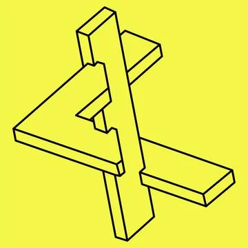 Optical illusion shapes. Impossible objects. Optical art figures. Line art Stock Illustration