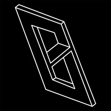 Optical illusion shapes. Impossible objects. Optical art. Line art. Geometric Illustrazione stock