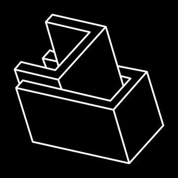 Optical illusion shapes. Impossible objects. Optical art figures. Line art Stock Illustration