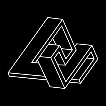 Optical illusion shapes. Impossible objects. Escher style. Optical art figures Illustrazione stock