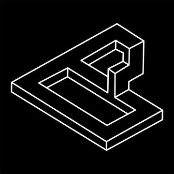 Optical illusion shapes. Impossible objects. Escher style. Optical art figures 스톡 일러스트