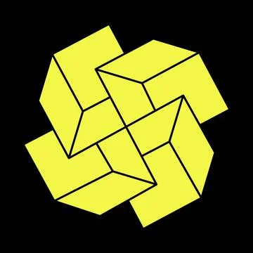 Optical illusion shapes. Impossible objects. Optical art figures. Line art Stock Illustration