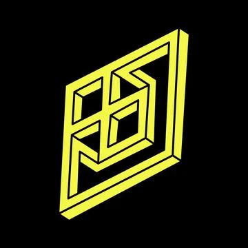 Optical illusion shapes. Impossible objects. Optical art figures. Geometry Illustrazione stock