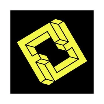 Optical illusion shapes. Impossible objects. Optical art figures. Escher style Stock Illustration