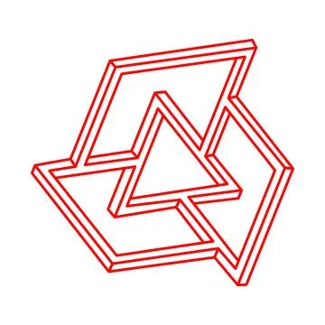 Optical illusion shapes. Logo. Impossible objects. Optical art figures. Line art 스톡 일러스트