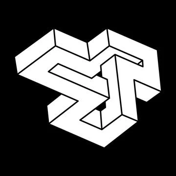 Optical illusion shapes. Optical art object. Escher paradox. Impossible figures Illustrazione stock