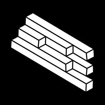 Optical illusion shapes. Optical art object. Impossible figures. Escher style Stock Illustration