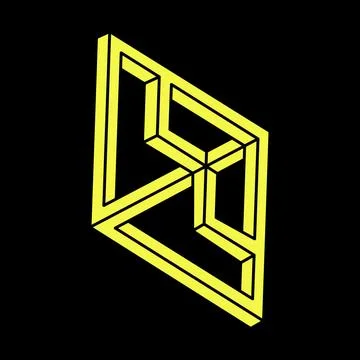 Optical illusion shapes. Optical art object. Impossible figures. Escher paradox 库存插图