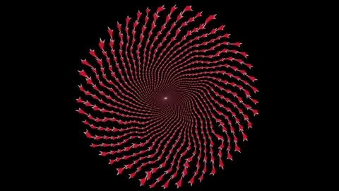 An optical illusion with a spiral pattern consisting Stock Footage 307867243