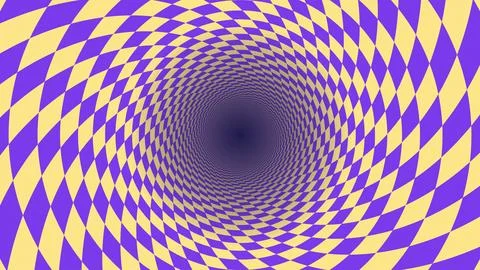 Optical illusion spiral pattern with purple yellow geometric design hypnoti.. Stock Illustration