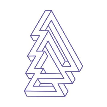 Optical illusion tattoo. Impossible shapes vector. Optical art object in trendy イラスト素材