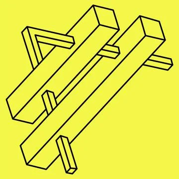 Optical Illusion triangle. Impossible shape. Op art object. Stock Illustration