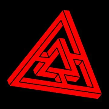 Optical illusion triangle. Impossible shapes. Sacred geometry figure. Abstract イラスト素材