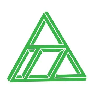 Optical illusion triangle. Impossible shapes. Sacred geometry figures. Abstract Stockillustratie