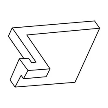 Optical illusion, unreal geometric object vector. Impossible figure. Op art Stock Illustration