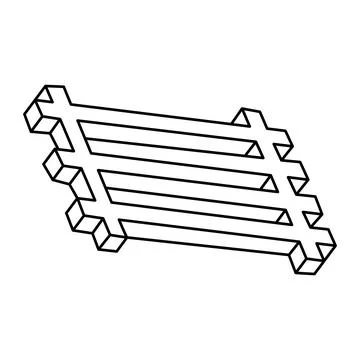 Optical illusion, unreal geometric object. Impossible figure. Sacred geometry Illustrazione stock
