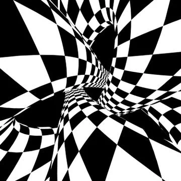 Optical illusion vector. Abstract vector tunnel. Black and White Abstract Stock Illustration