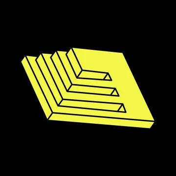 Optical illusion, vector. Optical art objects. Geometric figures. Impossible イラスト素材