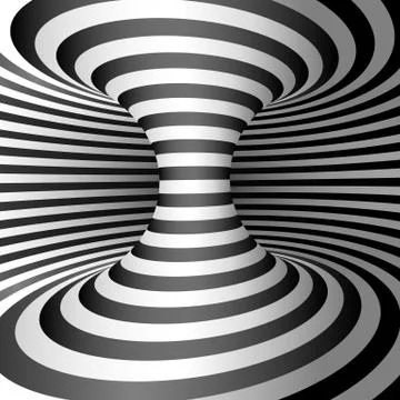 Optical illusion - Wormhole. Abstract 3d striped illusion.  Abstract Wormhole Illustrazione stock