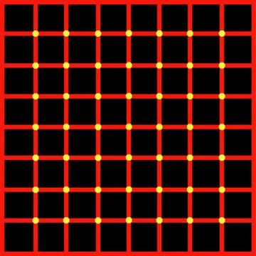 Optical illusion with yellow dots  Stock Illustration