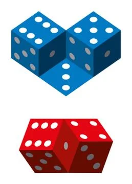Optical illusions with dice Stock Illustration
