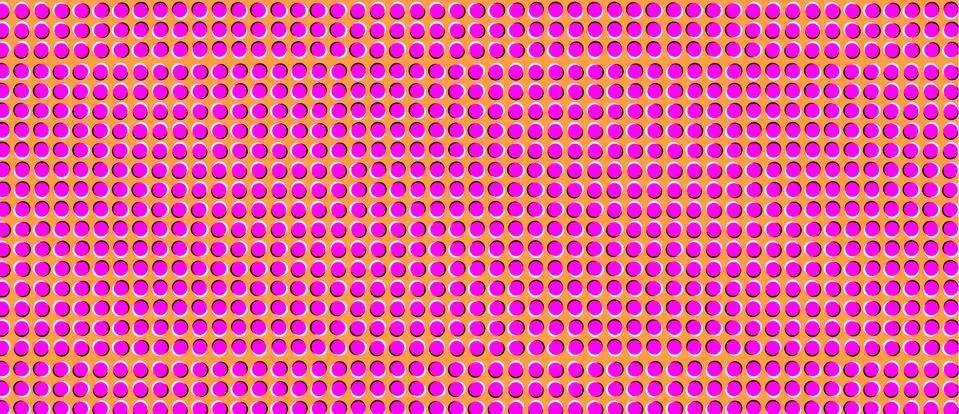 Optical illusions image moving. pattern with circles of pink color Stock Illustration