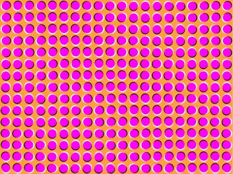 Optical illusions image moving. pattern with circles of pink color Stock Illustration