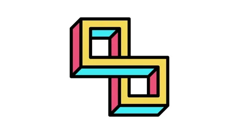 Optical impossible geometric shape color icon animation Stock Footage 224929187