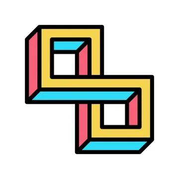 Optical impossible geometric shape color icon vector illustration Stock Illustration
