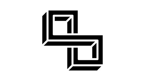 Optical impossible geometric shape glyph icon animation Stock Footage 222779401